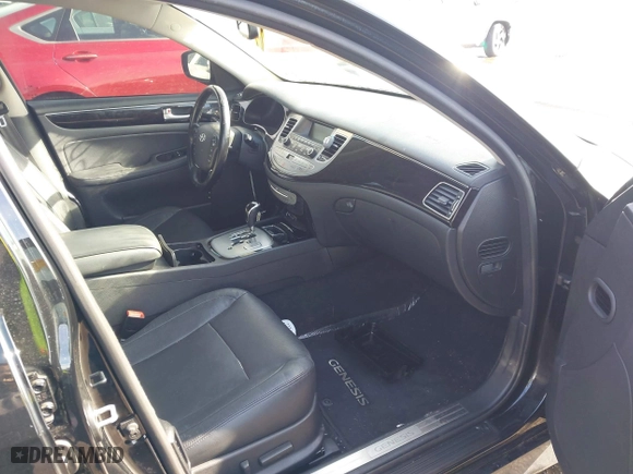 2012 Hyundai Genesis 3.8L with VIN KMHGC4DD9CU167203, listed as a IAAI auction lot 41557600 with 168,661 mi miles. Bid and sale history available at carsss.com. Image 5.