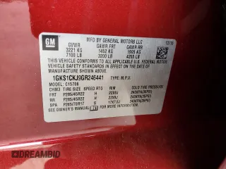 2016 GMC Yukon Denali with VIN 1GKS1CKJ9GR246441, listed as a Copart auction lot 51876925 with 158,323 mi miles and Salvage Title. Bid and sale history available at DreamBid. Image 12.