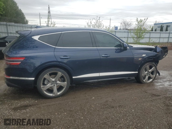 2023 Genesis GV80 with VIN KMUHCESCXPU120743, listed as a Copart auction lot 55306585 with 48,913 mi miles and Salvage title. Bid and sale history available at DreamBid. Image 3.