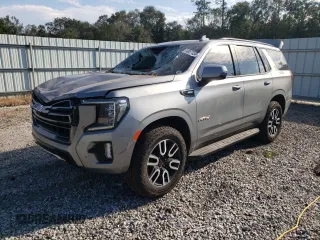 2023 GMC Yukon AT4 with VIN 1GKS2CKL6PR243916, listed as a Copart auction lot 74857434 with 15,509 mi miles and Salvage Title. Bid and sale history available at carsss.com. Image 1.
