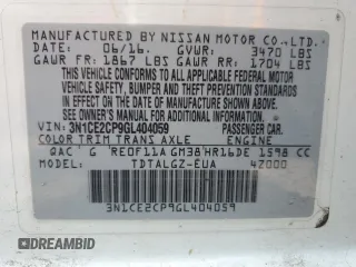 2016 Nissan Note S с VIN 3N1CE2CP9GL404059, выставлен на аукционе Copart как лот 54127815 с пробегом 80 719 миль миль и Списание • Salvage title. История ставок и продаж доступна на DreamBid. Изображение 13.