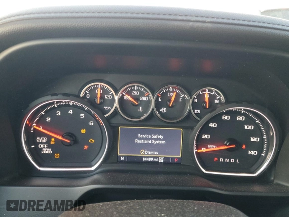 2020 Chevrolet Silverado 1500 LTZ with VIN 1GCUYGEL3LZ259149, listed as a Copart auction lot 86646244 with 84,499 mi miles and Salvage Title. Bid and sale history available at DreamBid. Image 9.