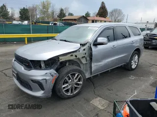 2021 Dodge Durango GT with VIN 1C4RDJDG2MC682862, listed as a Copart auction lot 54002815 with 106,620 mi miles and Salvage title. Bid and sale history available at DreamBid. Image 1.