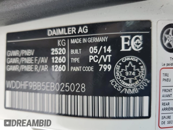 2014 Mercedes-Benz E 550 Sport with VIN WDDHF9BB5EB025028, listed as a Copart auction lot 44512805 with 209,429 mi miles and Clean Title. Bid and sale history available at DreamBid. Image 12.