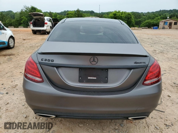 2016 Mercedes-Benz C 300 with VIN WDDWF4JB1GR166264, listed as a Copart auction lot 57411775 with 72,401 mi miles and Salvage title. Bid and sale history available at DreamBid. Image 6.