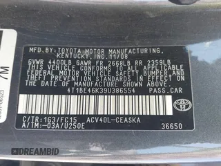 2009 Toyota Camry with VIN 4T1BE46K39U386554, listed as a IAAI auction lot 42127497 with 200,000 mi miles and . Bid and sale history available at carsss.com. Image 9.