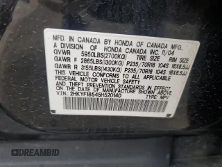 2005 Honda Pilot EX-L with VIN 2HKYF18545H520140, listed as a Copart auction lot 51583125 with 249,200 mi miles and Salvage Title. Bid and sale history available at carsss.com. Image 13.