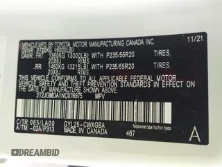 2022 Lexus RX 450h с VIN 2T2JGMDA1NC076975, выставлен на аукционе IAAI как лот 42030488 с пробегом 31 665 миль миль и . История ставок и продаж доступна на DreamBid. Изображение 9.