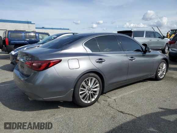 2021 Infiniti Q50 3.0t LUXE with VIN JN1EV7BP6MM700570, listed as a Copart auction lot 50962535 with 61,700 mi miles and Salvage Title. Bid and sale history available at carsss.com. Image 3.