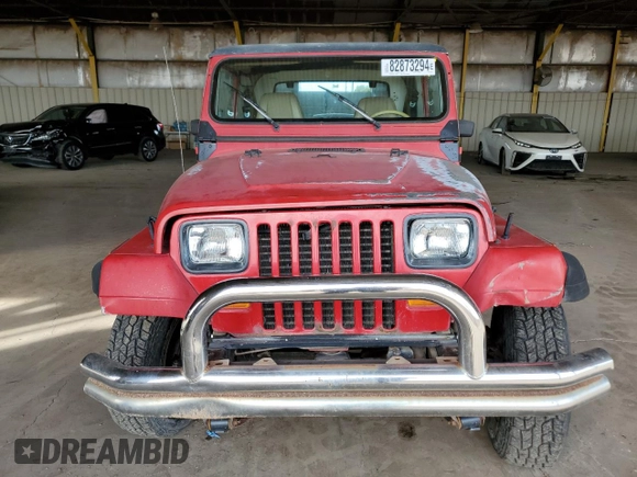 1991 Jeep Wrangler with VIN 2J4FY29S5MJ102367, listed as a Copart auction lot 82873294 with 71,908 mi miles and Salvage Title. Bid and sale history available at carsss.com. Image 5.