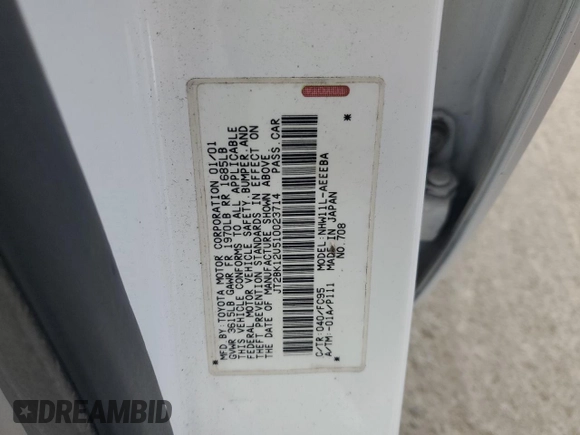 2001 Toyota Prius with VIN JT2BK12U510023714, listed as a Copart auction lot 50797535 with 81,301 mi miles and Salvage Title. Bid and sale history available at carsss.com. Image 12.