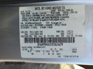 2012 Ford Fusion SE with VIN 3FAHP0HAXCR365629, listed as a Copart auction lot 56528805 with 213,362 mi miles and Clean Title. Bid and sale history available at DreamBid. Image 12.