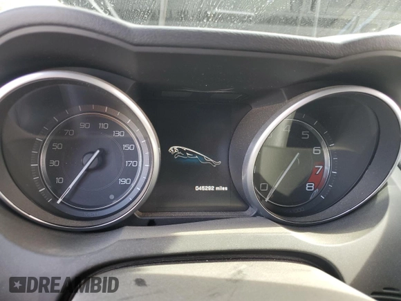 2014 Jaguar F-Type V6 with VIN SAJWA6E75E8K08403, listed as a Copart auction lot 42255455 with 45,292 mi miles and Salvage Title. Bid and sale history available at DreamBid. Image 9.