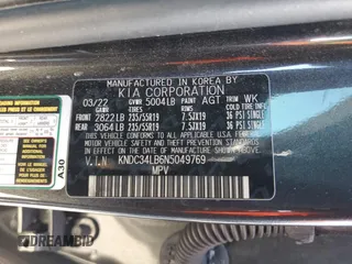 2022 Kia EV6 Light with VIN KNDC34LB6N5049769, listed as a Copart auction lot 45761245 with 153,430 mi miles and Salvage Title. Bid and sale history available at carsss.com. Image 12.