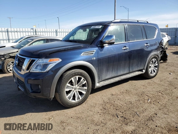 2019 Nissan Armada SV with VIN JN8AY2NC7K9583519, listed as a Copart auction lot 44861144 with 109,138 mi miles. Bid and sale history available at carsss.com. Image 1.