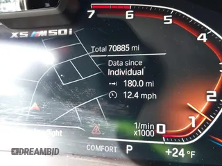 2020 BMW X5 M50i with VIN 5UXJU4C06LLE45651, listed as a IAAI auction lot 41618355 with 70,885 mi miles and . Bid and sale history available at DreamBid. Image 15.