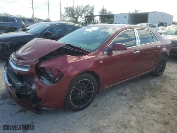 2008 Chevrolet Malibu LTZ with VIN 1G1ZK57B08F278632, listed as a Copart auction lot 78582374 with 195,085 mi miles and Salvage Title. Bid and sale history available at carsss.com. Image 1.
