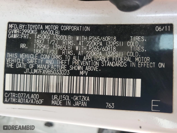 2011 Lexus GX 460 Premium with VIN JTJJM7FX9B5033023, listed as a Copart auction lot 43073455 with 247,472 mi miles and Salvage Title. Bid and sale history available at carsss.com. Image 15.