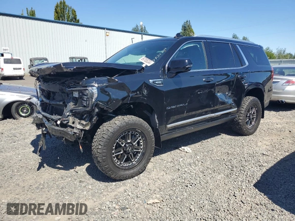 2023 GMC Yukon Denali with VIN 1GKS2DKT9PR158736, listed as a Copart auction lot 69765034 with 22,042 mi miles and Salvage Title. Bid and sale history available at carsss.com. Image 1.