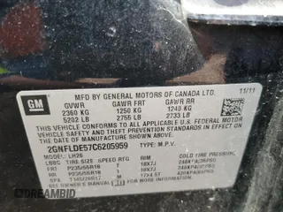 2012 Chevrolet Equinox 1LT z VIN 2GNFLDE57C6205959, wystawiony jako Copart lot #53692055 z przebiegiem 230 124 mil mil oraz Czysty tytuł • Clean title. Historia ofert i sprzedaży dostępna na DreamBid. Obrazek 13.