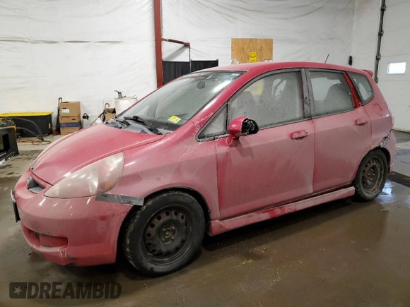 2007 Honda Fit Sport with VIN JHMGD376X7S034491, listed as a Copart auction lot 88989655 with 184,022 mi miles and Non Repairable. Bid and sale history available at carsss.com. Image 1.
