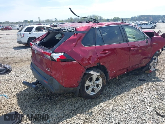 2021 Toyota RAV4 Hybrid XLE with VIN JTMRWRFV2MD123696, listed as a IAAI auction lot 41898510 with 88,000 mi miles. Bid and sale history available at carsss.com. Image 4.