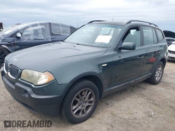 2004 BMW X3 2.5i with VIN WBXPA73494WC43320, listed as a IAAI auction lot 41854091 with 165,368 mi miles. Bid and sale history available at carsss.com. Image 2.