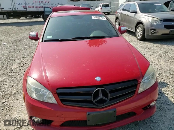 2009 Mercedes-Benz C 300 Sport with VIN WDDGF54X19R053399, listed as a Copart auction lot 54053785 with 144,089 mi miles and Salvage Title. Bid and sale history available at DreamBid. Image 13.