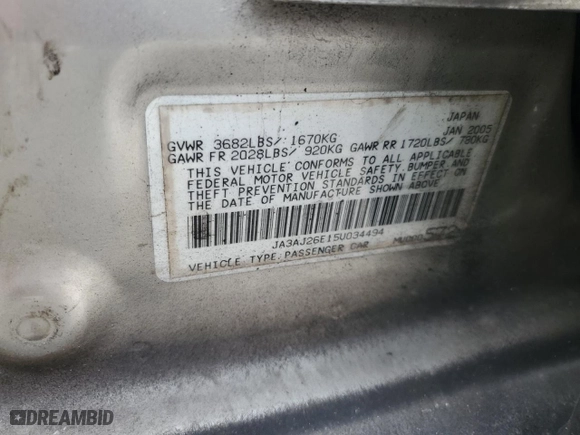 2005 Mitsubishi Lancer ES with VIN JA3AJ26E15U034494, listed as a Copart auction lot 47228915 with 193,141 mi miles and Salvage Title. Bid and sale history available at carsss.com. Image 13.