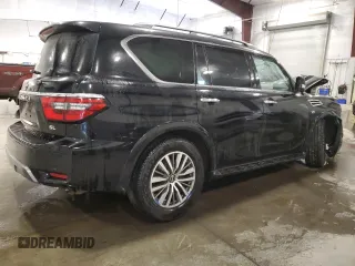 2021 Nissan Armada SL with VIN JN8AY2BB9M9795028, listed as a Copart auction lot 46712335 with 91,992 mi miles and Clean Title. Bid and sale history available at carsss.com. Image 3.