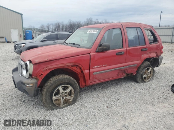 2003 Jeep Liberty Sport with VIN 1J4GL48K53W515414, listed as a Copart auction lot 47820045 with 142,002 mi miles and Salvage Title. Bid and sale history available at DreamBid. Image 1.