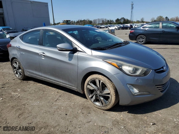 2015 Hyundai Elantra Limited with VIN KMHDH4AE7FU448597, listed as a Copart auction lot 51465445 with 134,500 mi miles and Salvage Title. Bid and sale history available at carsss.com. Image 4.
