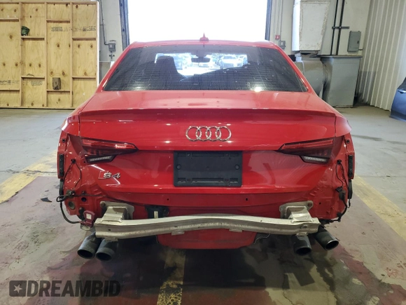 2018 Audi S4 Premium Plus with VIN WAUB4AF48JA002598, listed as a Copart auction lot 69977864 with 127,486 mi miles and Salvage Title. Bid and sale history available at carsss.com. Image 6.