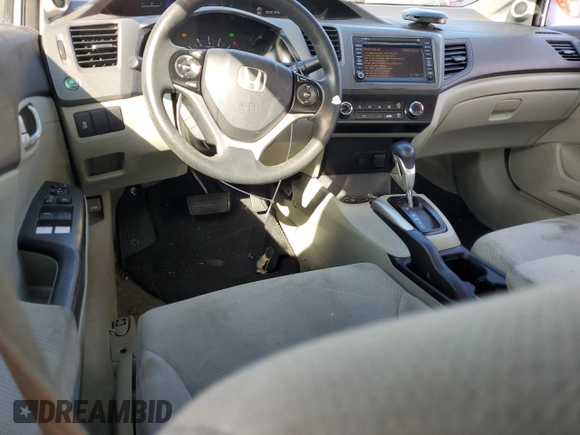 2012 Honda Civic EX with VIN 2HGFB2F88CH547273, listed as a Copart auction lot 75129954 with 206,681 mi miles and Clean Title. Bid and sale history available at DreamBid. Image 8.