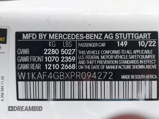 2023 Mercedes-Benz C 300 z VIN W1KAF4GBXPR094272, wystawiony jako IAAI lot #42168472 z przebiegiem 53 144 mil mil oraz . Historia ofert i sprzedaży dostępna na DreamBid. Obrazek 9.