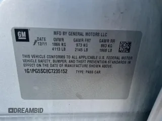 2012 Chevrolet Cruze 2LT with VIN 1G1PG5SC8C7235152, listed as a Copart auction lot 55705445 with 182,028 mi miles and Clean Title. Bid and sale history available at DreamBid. Image 10.