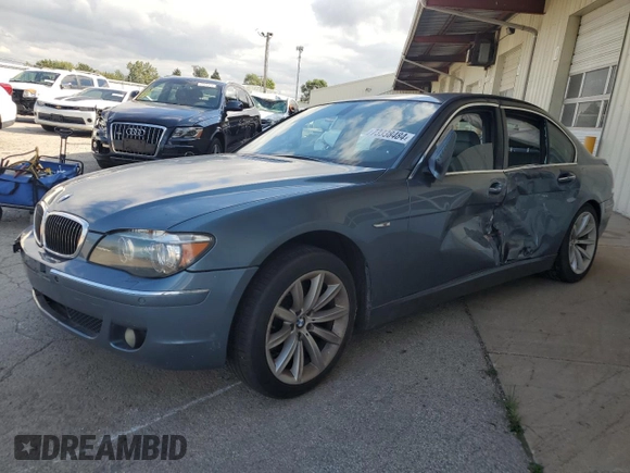 2008 BMW 7 Series 750i with VIN WBAHL83518DT11390, listed as a Copart auction lot 73338484 with Not Provided miles and Salvage Title. Bid and sale history available at DreamBid. Image 1.