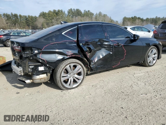 2021 Acura TLX w/Technology Package with VIN 19UUB6F4XMA006575, listed as a Copart auction lot 48488485 with 41,232 mi miles and Non Repairable. Bid and sale history available at carsss.com. Image 3.