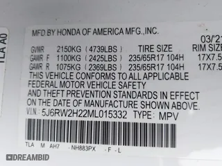2021 Honda CR-V LX with VIN 5J6RW2H22ML015332, listed as a IAAI auction lot 41697230 with 31,264 mi miles. Bid and sale history available at carsss.com. Image 9.