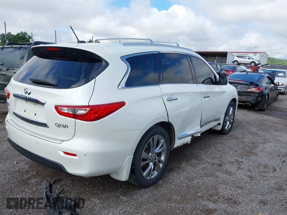 2015 Infiniti QX60 with VIN 5N1AL0MM4FC529446, listed as a IAAI auction lot 42367041 with 116,481 mi miles and . Bid and sale history available at DreamBid. Image 4.