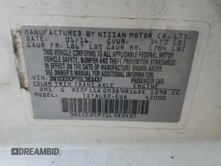 2016 Nissan Note S with VIN 3N1CE2CP7GL383437, listed as a Copart auction lot 54049025 with 156,866 mi miles and Salvage Title. Bid and sale history available at DreamBid. Image 12.