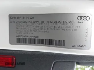 2018 Audi A4 Premium Plus z VIN WAUENAF46JA149268, wystawiony jako IAAI lot #42313647 z przebiegiem 88 562 mil mil oraz . Historia ofert i sprzedaży dostępna na DreamBid. Obrazek 9.