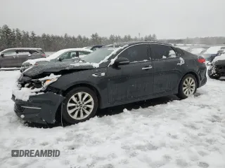 2016 Kia Optima EX with VIN 5XXGU4L36GG034257, listed as a Copart auction lot 46502445 with 114,801 mi miles and Salvage Title. Bid and sale history available at carsss.com. Image 1.