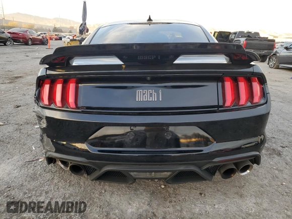2021 Ford Mustang Mach 1 with VIN 1FA6P8R0XM5555396, listed as a Copart auction lot 41453795 with 10,286 mi miles and Salvage Title. Bid and sale history available at carsss.com. Image 6.