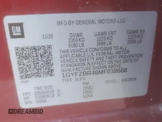 2021 Cadillac XT4 AWD Luxury with VIN 1GYFZBR46MF038668, listed as a Copart auction lot 42121925 with Not Provided miles and Salvage Title. Bid and sale history available at carsss.com. Image 14.