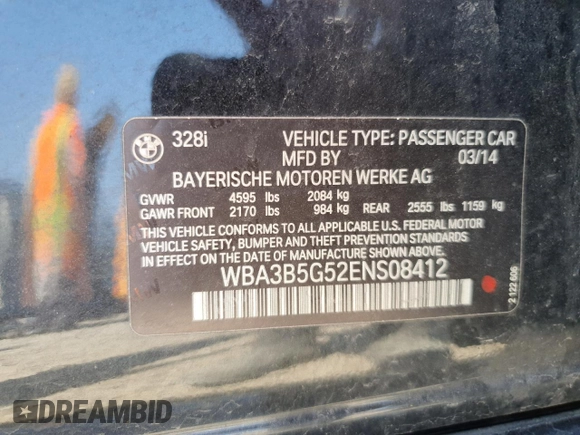 2014 BMW 3 Series 328i xDrive с VIN WBA3B5G52ENS08412, выставлен на аукционе Copart как лот 53828125 с пробегом 135 469 миль миль и Списание • Salvage title. История ставок и продаж доступна на DreamBid. Изображение 12.