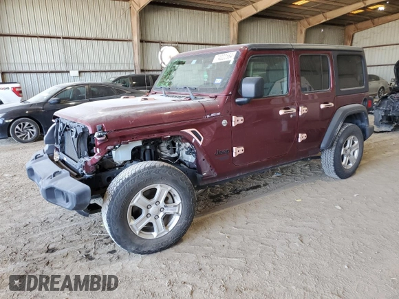 2021 Jeep Wrangler Unlimited Sport Altitude with VIN 1C4HJXDN7MW704830, listed as a Copart auction lot 74022564 with 42,319 mi miles and Salvage title. Bid and sale history available at DreamBid. Image 1.