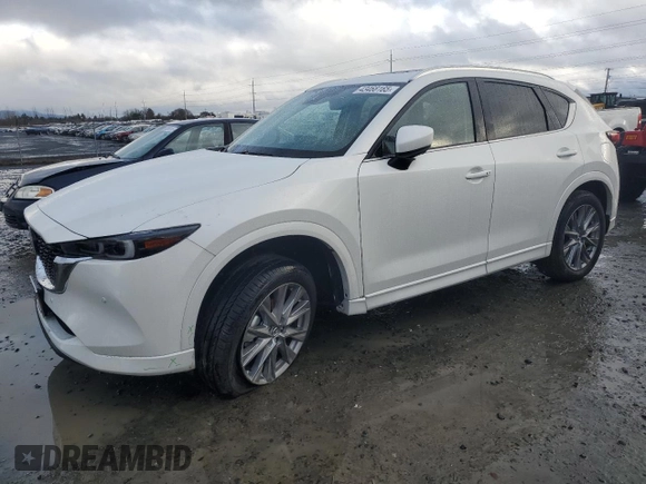 2025 Mazda CX-5 2.5 S Premium Plus Package with VIN JM3KFBEM7S0569274, listed as a Copart auction lot 43468165 with 4,922 mi miles and Salvage Title. Bid and sale history available at carsss.com. Image 1.