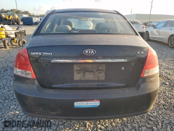 2009 Kia Spectra EX with VIN KNAFE221395599681, listed as a Copart auction lot 76535484 with 350,011 mi miles and Salvage Title. Bid and sale history available at carsss.com. Image 6.