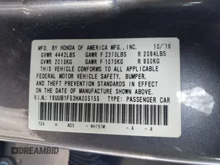 2017 Acura TLX Technology with VIN 19UUB1F53HA005155, listed as a IAAI auction lot 41470374 with 141,795 mi miles and . Bid and sale history available at DreamBid. Image 9.